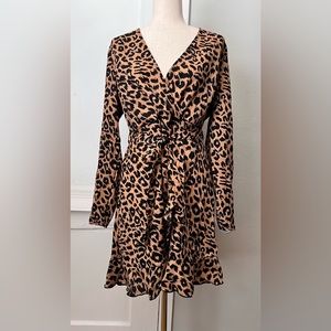 Missguided Leopard Print Spring Midi Dress
